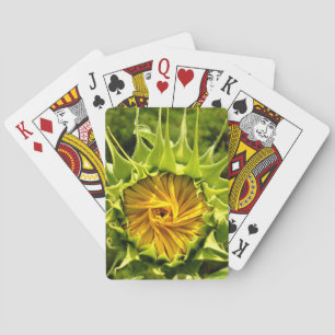 Elegant yellow sunflower photo playing cards