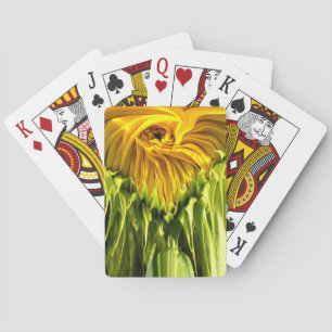 Elegant yellow sunflower photo playing cards