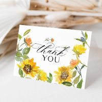 Elegant Yellow Sunflower Sunny Bee Thank You