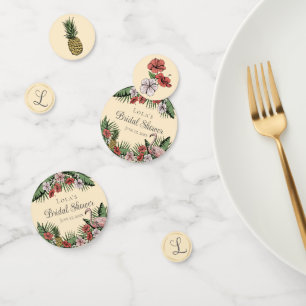 Elegant Yellow Tropical Bridal Shower Confetti