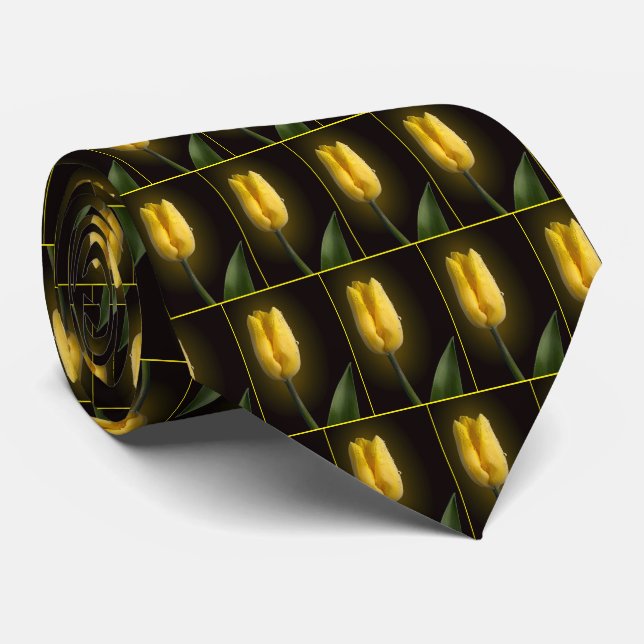 Elegant Yellow Tulip Tie (Rolled)