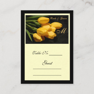 Elegant Yellow Tulip Wedding Table Place Card