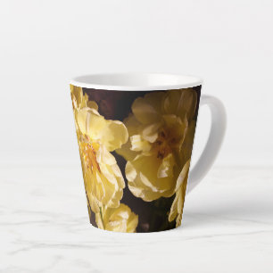 Elegant Yellow Tulips Floral Latte Mug