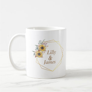 Elegant Yellow Watercolor Sunflower Sunny Coffee Mug