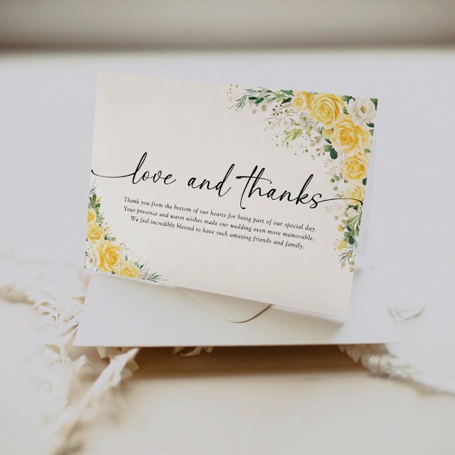 Elegant Yellow Wedding Folded Thank You Card (Creator Uploaded)