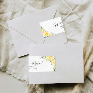 Elegant Yellow Wedding Return Address Label