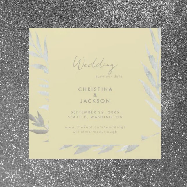 Elegant Yellow Wedding Save the Date  Magnetic Invitation (Creator Uploaded)