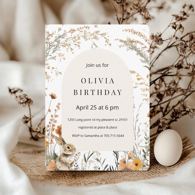 Elegant Yellow Wildflower Arch Easter  Invitation (Creator Uploaded)