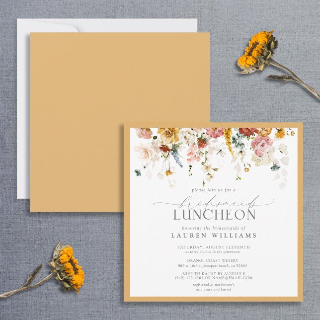 Elegant Yellow Wildflower Bridal Luncheon Invitation (Creator Uploaded)
