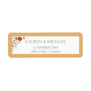 Elegant Yellow Wildflower Bridal Return Address