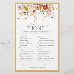 Elegant Yellow Wildflower Bridal Shower Game