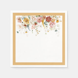 Elegant Yellow Wildflower Bridal Shower Napkins