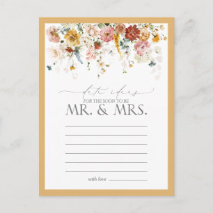 Elegant Yellow Wildflower Watercolor Date Ideas Postcard