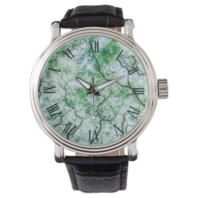 Elegant yet Spooky Leaves and Branches Men's Watch (Front)