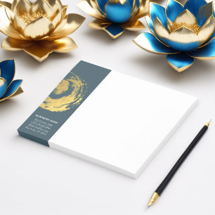 Elegant YOGA Blue & Gold ZEN Symbol Brushstrokes Post-it Notes