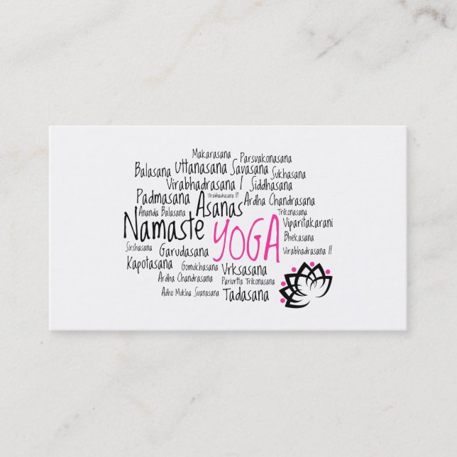 Elegant Yoga Centre / Yoga Business / Teacher's Business Card (Front)
