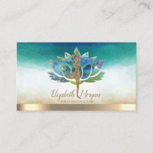 Elegant Yoga Glitter Girl, Blue Lotus  Business Card