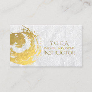 Elegant YOGA Gold Foil Brushstrokes ZEN Symbol Bus Business Card