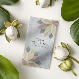 Elegant Yoga Instructor Colourful Lotus Om Symbol Business Card