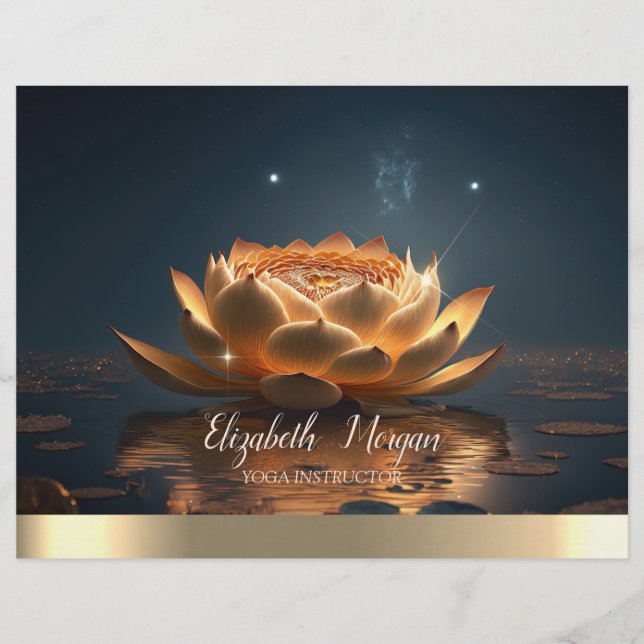 Elegant Yoga Instructor Lotus Dark Flyer (Front)