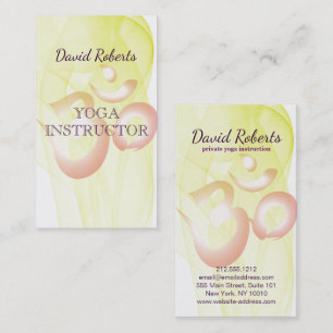 Elegant Yoga Instructor Om Symbol Business Card