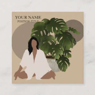 Elegant Yoga Instructor Square Business Card