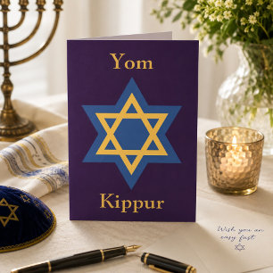 Elegant Yom Kippur Star of David  Card