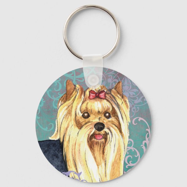 Elegant Yorkie Key Ring (Front)