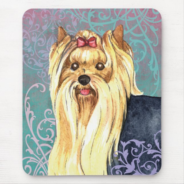 Elegant Yorkie Mouse Mat (Front)