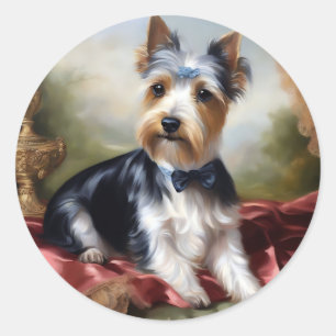 Elegant Yorkshire Terrier Beauty Classic Round Sticker