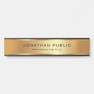 Elegant Your Custom Text Black & Gold Template Door Sign