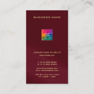 Elegant Your Custom Text Here Burgundy Red Business Card