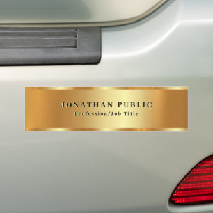 Elegant Your Custom Text Template Black & Gold Bumper Sticker