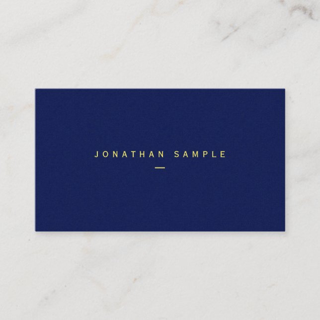 Elegant Your Custom Text Thick Paper Blue Luxe Business Card (Front)