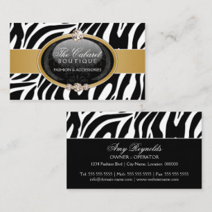 Elegant Zebra Fashion Jewellery Business Card