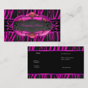 Elegant Zebra Hot Pink Black Boutique Card 4