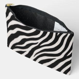 Elegant Zebra Patter Accessory Pouch Stylish Stora