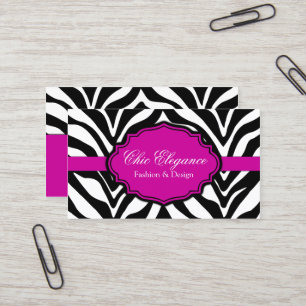 Elegant Zebra Print Business Card