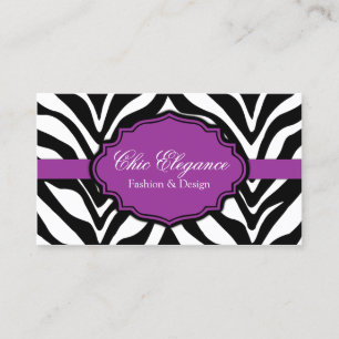 Elegant Zebra Print Business Card