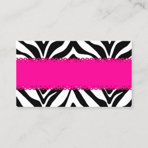 Elegant Zebra Print Custom Pink Place Card