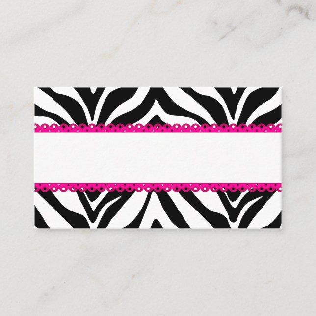 Elegant Zebra Print Custom Place Card (Front)