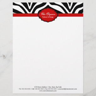 Elegant Zebra Print Letterhead Design