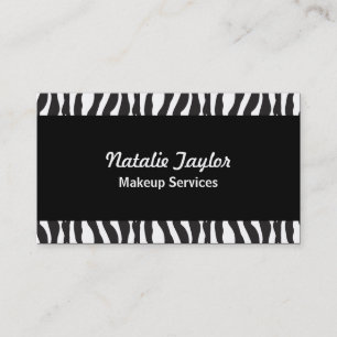 Elegant Zebra Print Makeup Artist Business Cards