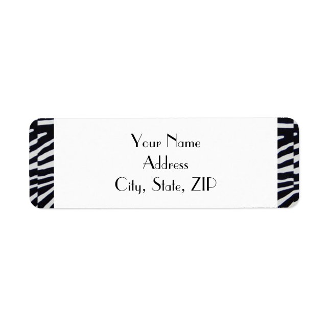 Elegant Zebra Stripe Return Address (Front)