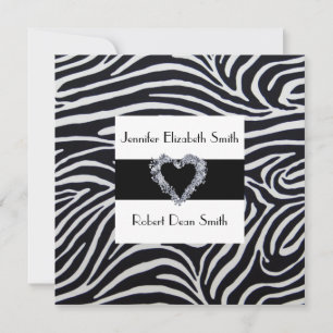 Elegant Zebra Stripe Wedding Invitation