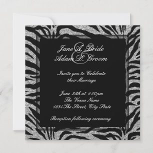 Elegant Zebra Wedding Invitation