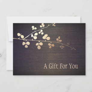 Elegant Zen Gold Branch Spa Gift Certificate