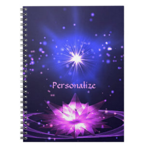 Elegant Zen Purple Crystal Lotus Flower  Notebook