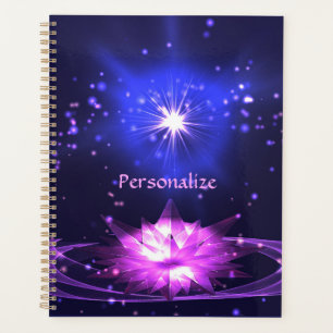 Elegant Zen Purple Crystal Lotus Flower  Planner