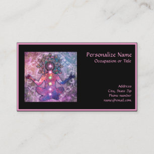 Elegant Zen Yoga Lotus Meditation Chakra Business Card